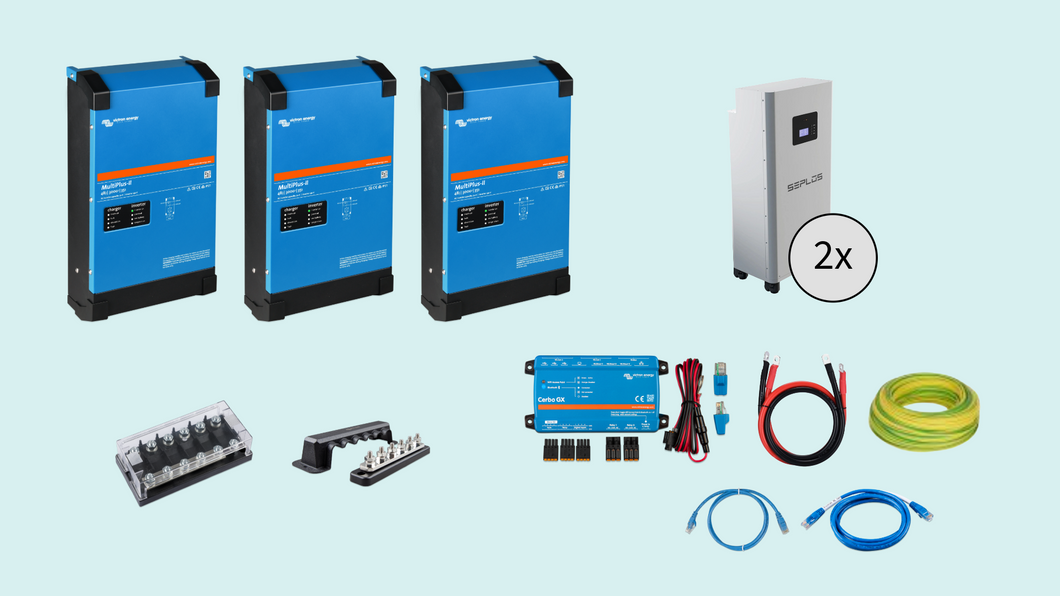 Victron Basic ESS 15kVa 3 fase (3x 5kVa), 12kW omvorm vermogen, 30 of 45kWh LFP accu